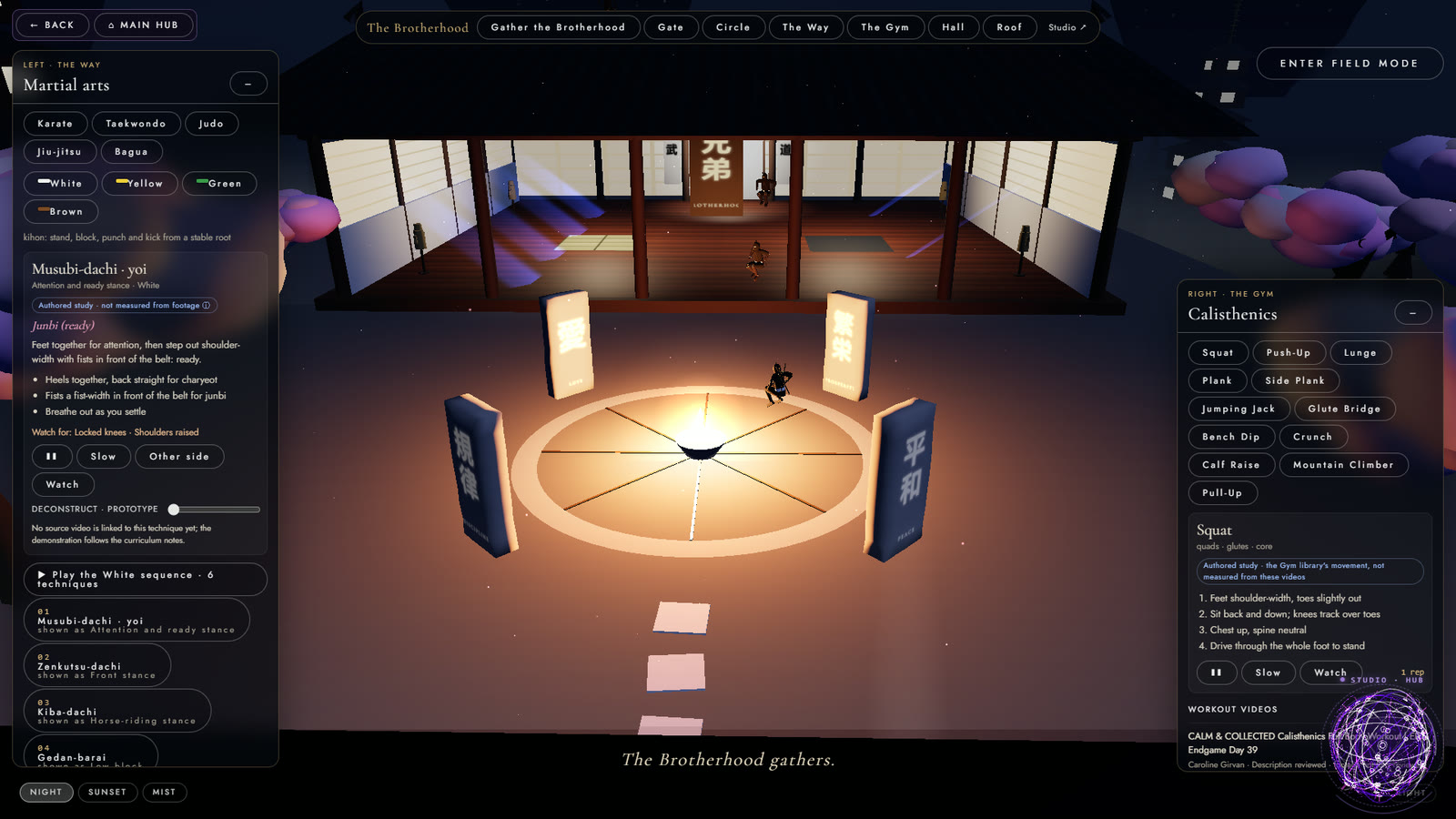 Azula’s Brotherhood dojo hall