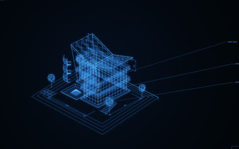 Modern villa axonometric blueprint