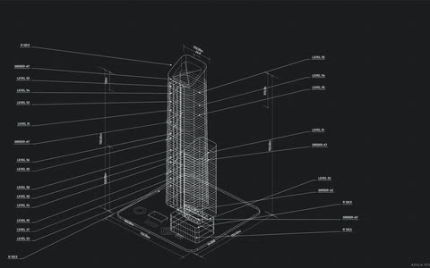 Skyscraper CAD blueprint