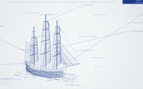 Three-masted ship sail plan
