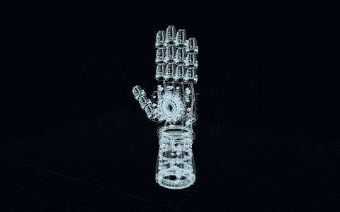 Gauntlet model as a blueprint schematic